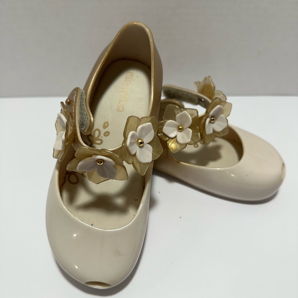 Mini Melissa Cream Floral Dress Shoes